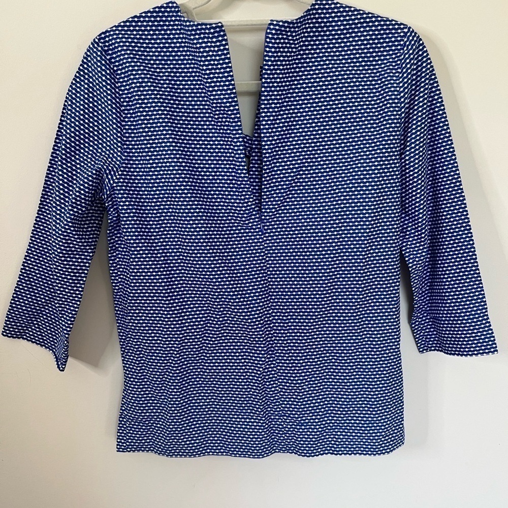 COS Twist Knot Blouse Blue Size 6 - Picture 3 of 8